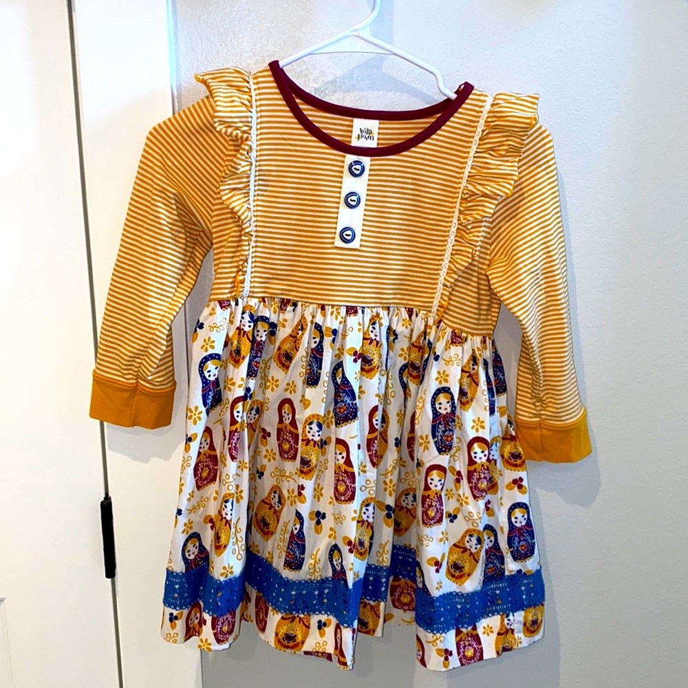 EUC Wild Flowers Boutique Size 12 Striped Stripe Babydoll Russian Doll Top